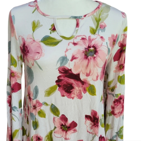 SHABBY CHIC FLORAL STRETCH TUNIC DRESS - Picture 1 of 10